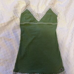 Hollister Olive Lace Trim Tank